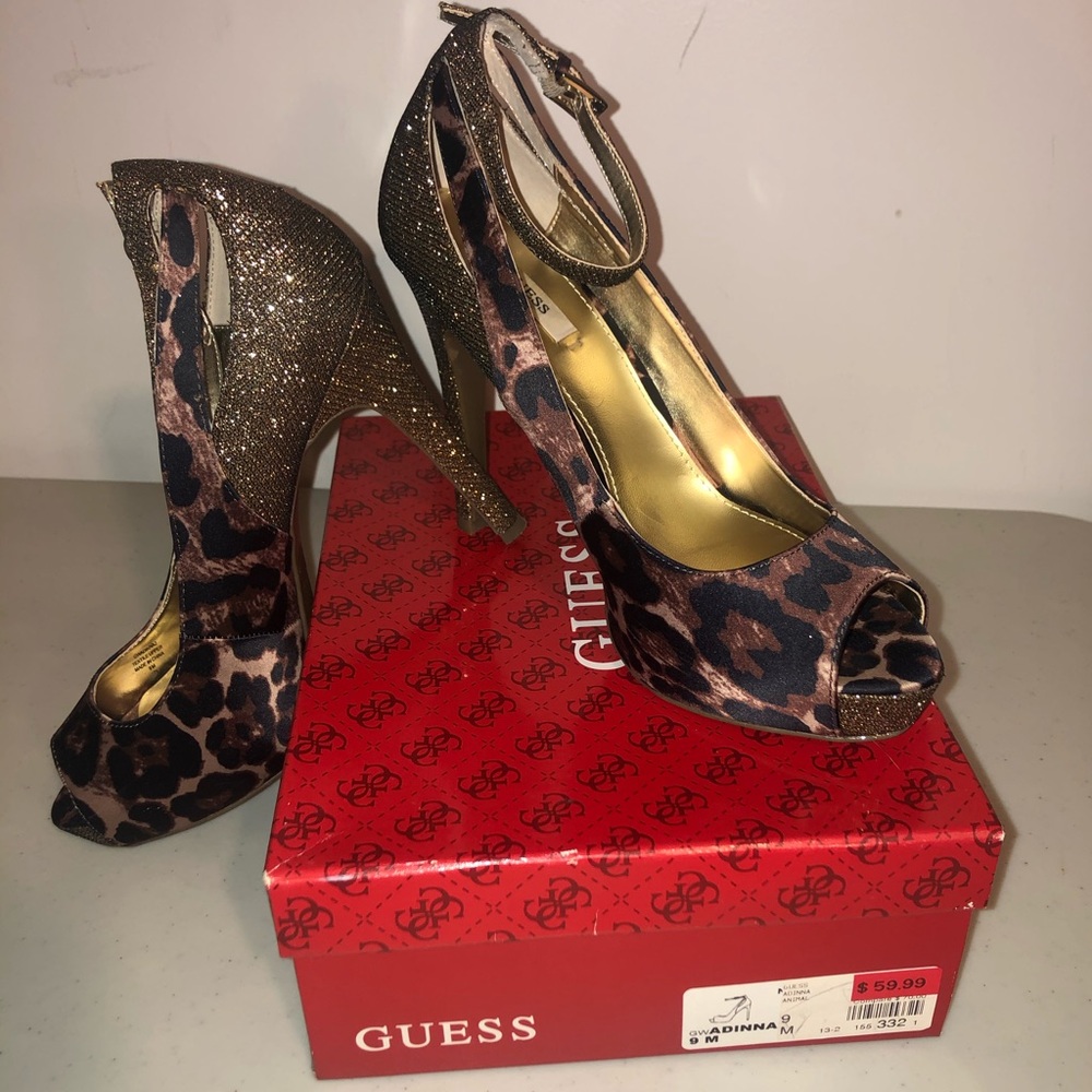 Guess cheetah pumps size 9